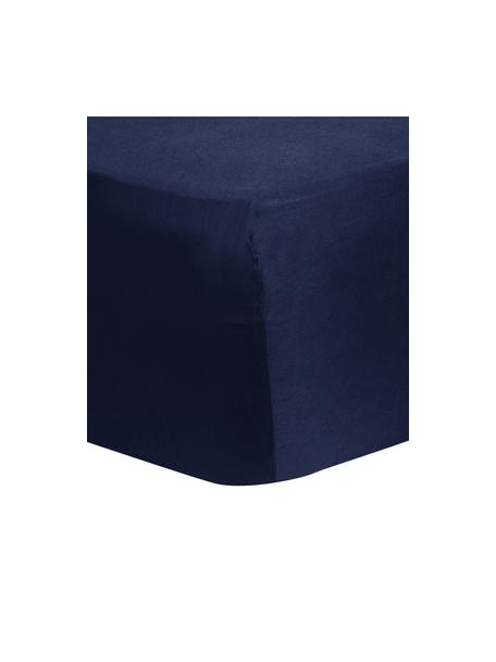 Boxspring hoeslaken Comfort in donkerblauw, katoensatijn, Weeftechniek: satijn, Donkerblauw, B 140 x L 200 cm