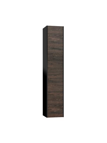 Mueble de baño alto Ago, 25 cm, Estantes: vidrio, aglomerado con lá, Negro, aspecto madera de fresno, An 25 x Al 130 cm
