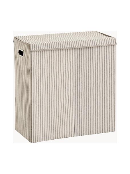 Panier à linge Stripes, 100 % polypropylène (intissé), Beige, blanc crème, larg. 62 x haut. 63 cm