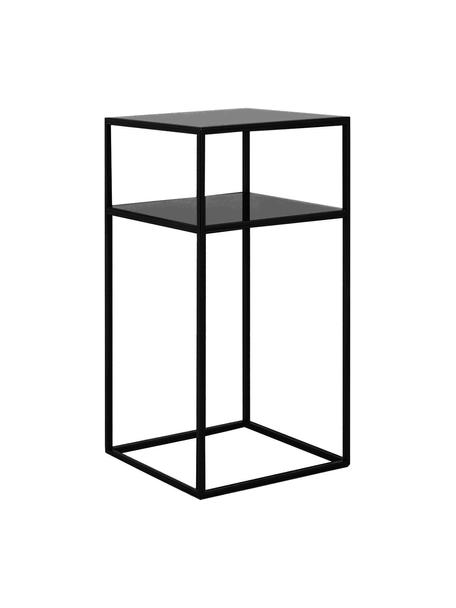 Tavolino in metallo nero Tensio, Metallo verniciato a polvere, Nero, Larg. 30 x Prof. 30 cm