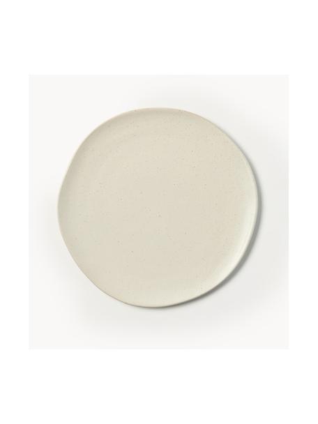 Assiette plate en grès Flow, Grès cérame, Blanc cassé, chiné, Ø 27 cm