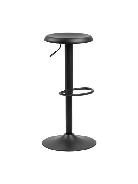 Taburetes altos regulables Finch, 2 uds., Metal con pintura en polvo, Negro, Ø 40 x Al 80 cm