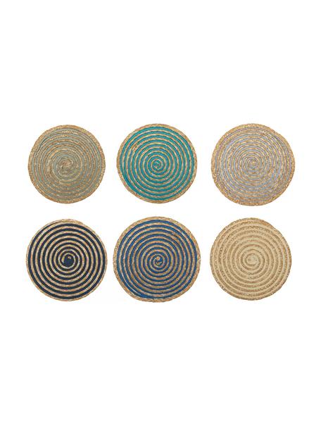 Set de table rond Baita, 6 pièces, Étain, Beige, multicolore, Ø 39 cm