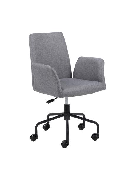 Krzesło biurowe Naya, obrotowe, Tapicerka: poliuretan, Stelaż: metal malowany proszkowo, Jasny szary, czarny, S 57 x G 59 cm