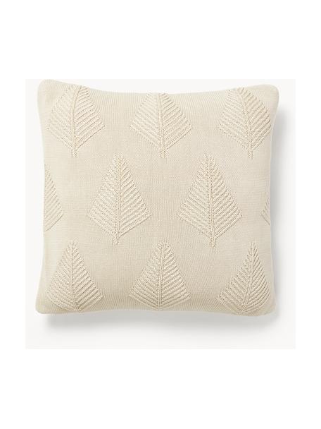 Housse de coussin en coton avec motif hivernal Beryl, 100% coton, Beige clair, multicolore, larg. 130 x long. 170 cm