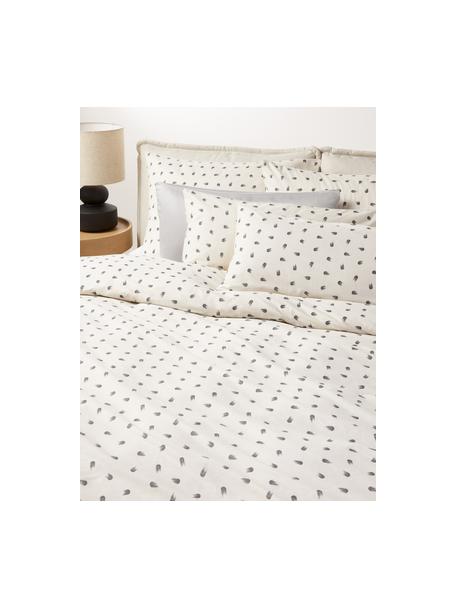 Funda nórdica de algodón estampado Amma, Blanco Off White, Cama 180/200 cm (260 x 240 cm)