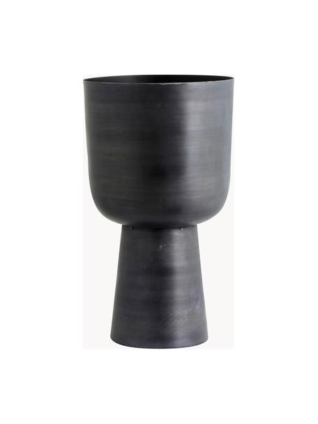 Grand cache-pot Galoa, Aluminium, enduit, Noir, Ø 31 x haut. 55 cm