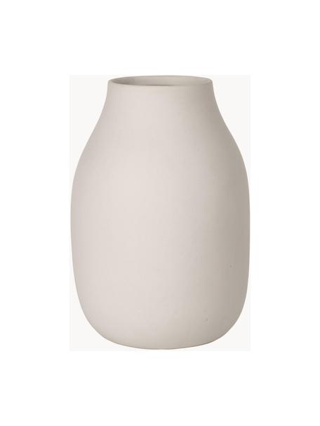 Handgefertigte Vase Colora, H 20 cm, Keramik, Hellbeige, Ø 14 x H 20 cm