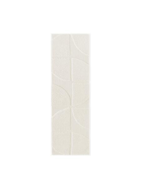 Tapis d'entrée moelleux à poils longs texturé Jade, Blanc crème, larg. 80 x long. 250 cm