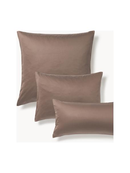 Baumwollsatin-Kopfkissenbezug Comfort, Webart: Satin Fadendichte 250 TC,, Dunkelbraun, B 50 x L 70 cm