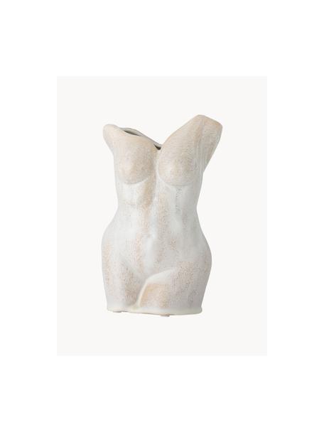 Jarrón de diseño Athena, Cerámica de gres, Beige claro, Ø 14 x Al 23 cm