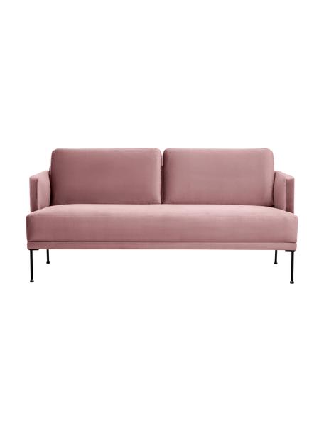 Sametová pohovka s kovovými nohami Fluente (2místná), Růžová, Š 166 cm, H 85 cm