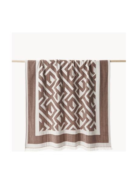 Deka so strapcami a geometrickým vzorom Arthur, 50%  bavlna, 50%  polyester

Materiál použitý v tomto výrobku bol testovaný na škodlivé látky a certifikovaný podľa STANDARD 100 by OEKO-TEX®, 6457CIT, CITEVE., Hnedá, biela, Š 130 x D 170 cm