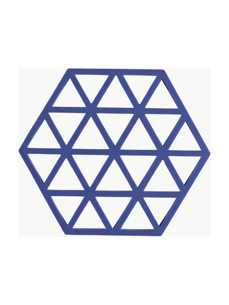 Silikon-Untersetzer Triangles, Silikon, Royalblau, B 14 x L 16 cm, 1 Stück