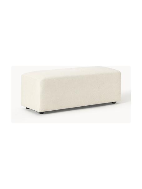 Pouf XL Melva, larg 116 x prof. 42 cm, Tissu blanc cassé, larg. 116 x prof. 42 cm