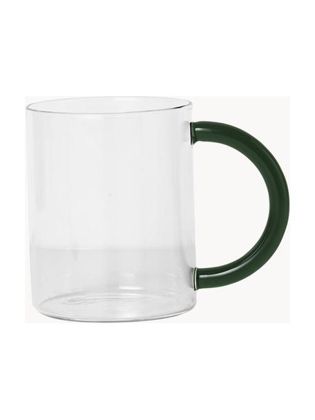 Tazas sopladas Still, 2 uds., Vidrio, Transparente, negro, An 12 x Al 10 cm, 340 ml