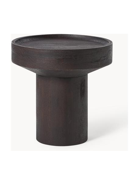 Okrúhly pomocný stolík z mangového dreva Benno, Masívne mangové drevo, lakované 

Tento produkt je vyrobený z trvalo udržateľného dreva s certifikátom FSC®., Mangové drevo, tmavohnedá lakované, Ø 50 x V 50 cm