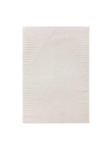 In- & outdoor vloerkleed Mars met hoog-laag effect, 100% polypropyleen, Beige, crèmewit, B 120 x L 170 cm (maat S)