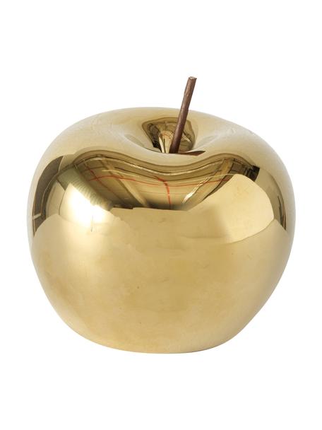 Décoration pomme dorée Nesta, Porcelaine, Couleur dorée, Ø 10 x haut. 11 cm