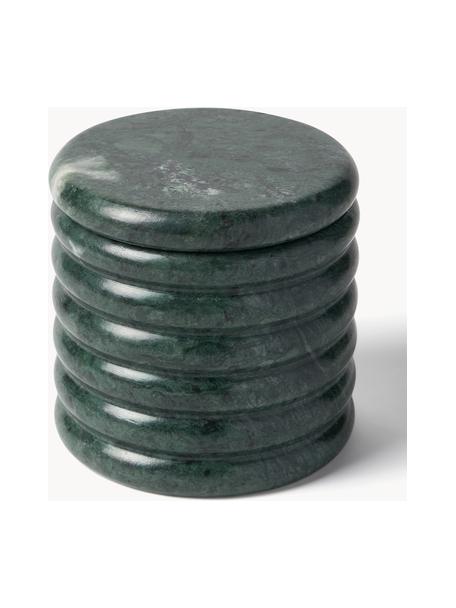 Marmeren opbergpot Orta, Marmer, Groen, gemarmerd, Ø 10 x H 10 cm