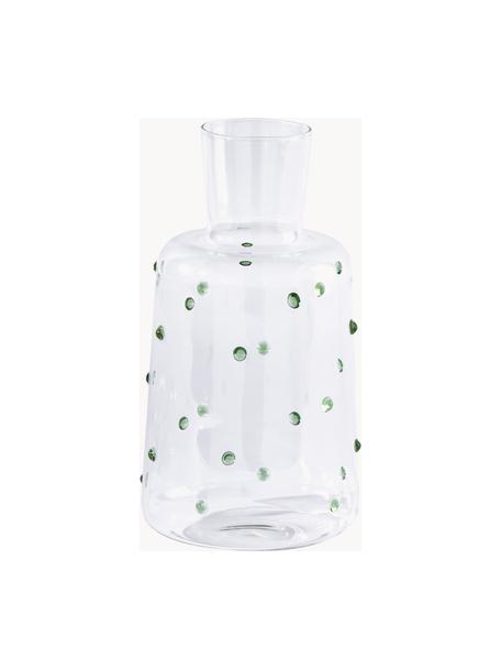 Mondgeblazen karaf Nob van borosilicaatglas, 2 L, Borosilicaatglas, mondgeblazen, Transparant, groen, 2 l