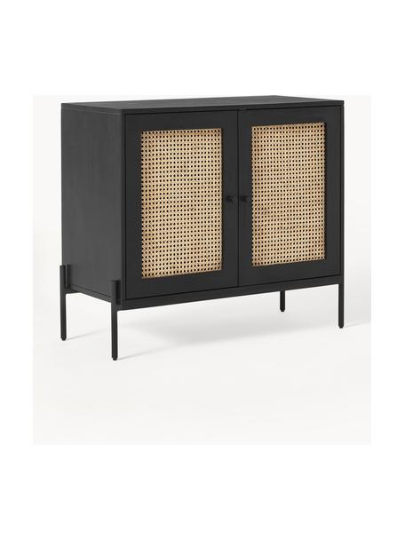 Retro skříňka s vídeňskou pleteninou Vienna, Lakované mangové dřevo, Š 90 cm, V 77 cm
