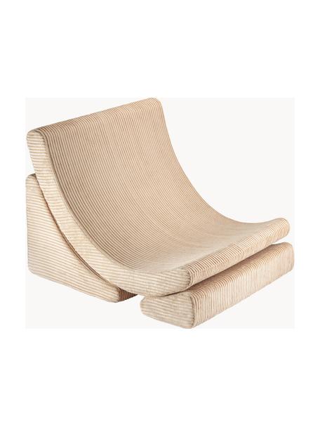 Sillones infantiles de pana artesanal Moon, 3 uds., Funda: pana (100% poliéster) pro, Pana beige claro, B 55 x T 80 cm