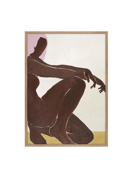 Impresión digital enmarcada Chilly, Rosa pálido, marrón oscuro, mostaza, Off White, An 50 x Al 70 cm