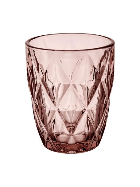 Verres à eau avec embossage décoratif Colorado, 4 pièces, Verre, Baie, Ø 8 x haut. 10 cm, 260 ml