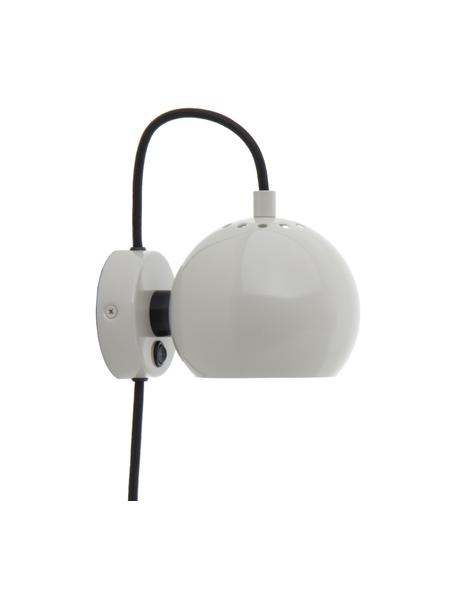Design bolvormige wandlamp Ball in lichtgrijs, Lampenkap: gecoat metaal, Lichtgrijs, B 16 x H 12 cm
