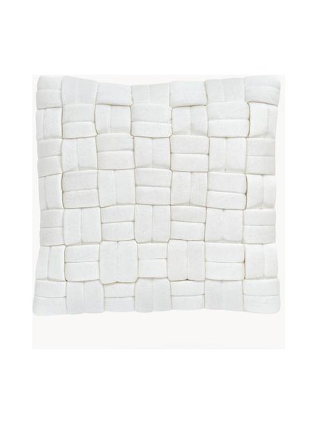 Housse de coussin 40x40 en tissu blanc crème Norman, Blanc, larg. 40 x long. 40 cm