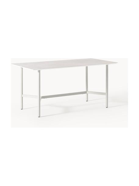 Table de jardin look marbre Connor, 160 x 85 cm, Aspect marbre gris clair, blanc cassé, larg. 160 x prof. 85 cm