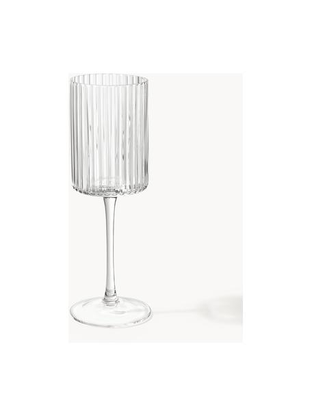 Ručne fúkané poháre na víno Aleo, 4 ks, Sodno-vápenaté sklo, Priehľadná, Ø 8 x V 22 cm, 300 ml