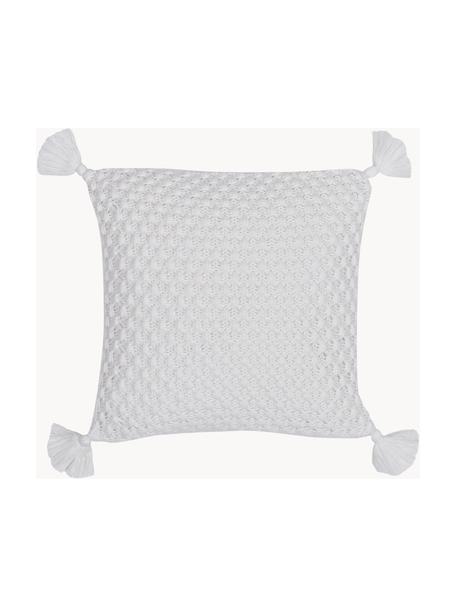 Copricuscino a maglia bianca con nappe Astrid, 100% cotone pettinato

Il materiale utilizzato in questo prodotto è testato per le sostanze nocive e certificato secondo lo STANDARD 100 by OEKO-TEX® 11.HIN.00050 HOHENSTEIN HTTI, Bianco, Larg. 50 x Lung. 50 cm