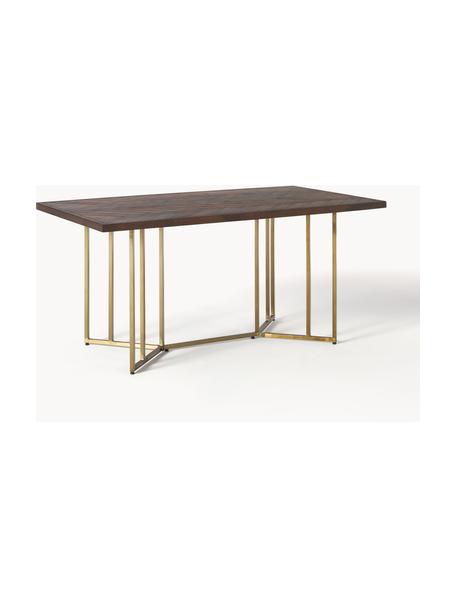 Table en manguier à motif chevron Luca, tailles variées, Manguier, cadre doré, larg. 160 x prof. 90 cm