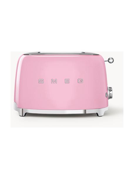 Kompakt Toaster 50's Style, Edelstahl, lackiert, Rosa, glänzend, B 31 x T 20 cm