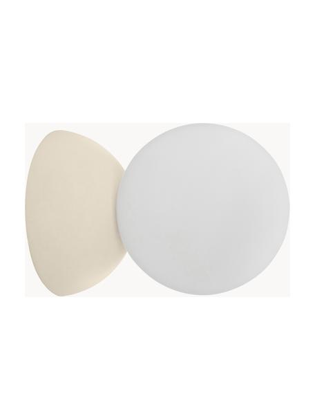 Applique piccola in cemento e vetro opale Zero, Paralume: vetro opale, Bianco, beige chiaro, Ø 10 x Prof. 14 cm