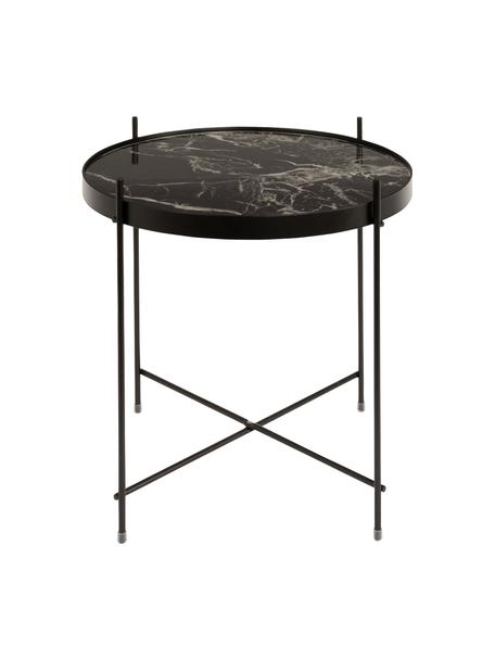 Table d'appoint avec plateau amovible Cupid, Noir, aspect marbre, Ø 43 x haut. 45 cm