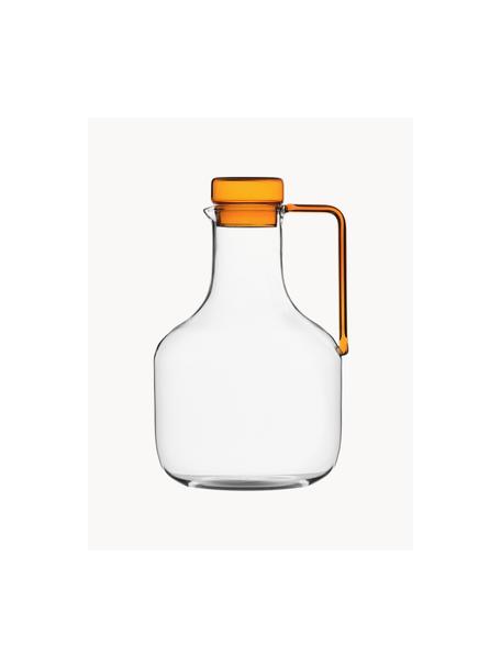 Handgemaakte waterkan Liberta, 1.9 l, Borosilicaatglas, Transparant, oranje, 1,9 l