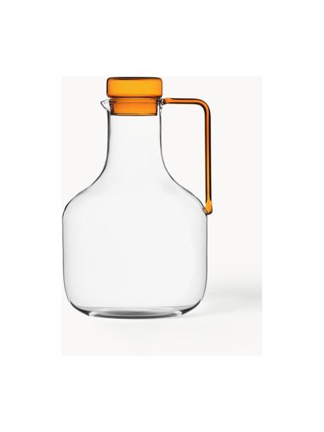 Caraffa fatta a mano Liberta, 1,9 L, Vetro borosilicato, Trasparente, arancione, 1,9 L