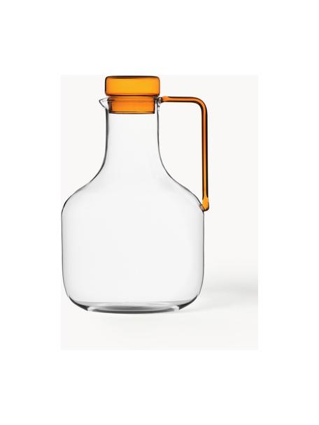 Pichet à eau artisanal Liberta, 1,9 L, Verre borosilicate, Transparent, orange, 1,9 L