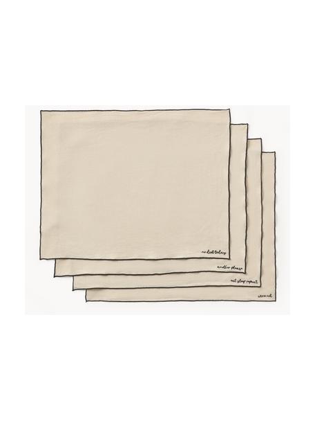 Leinen-Tischsets Cosmo mit Stickerei, 4 Stück, 100 % Leinen

Das in diesem Produkt verwendete Material ist schadstoffgeprüft und zertifiziert nach STANDARD 100 by OEKO-TEX®, 4854CIT, CITEVE., Hellbeige, B 40 x L 50 cm