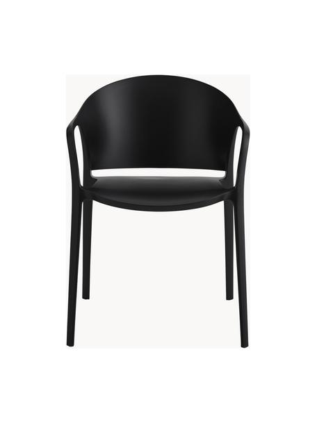 Sedia con braccioli in plastica Monti 2 pz, Plastica, Nero, Larg. 56 x Prof. 54 cm