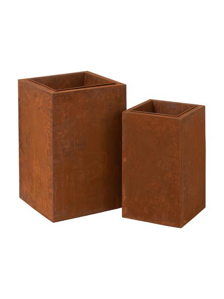 Großes Pflanztopf-Set Rusty, 2-tlg., Metall, Rostbraun, Set mit verschiedenen Größen