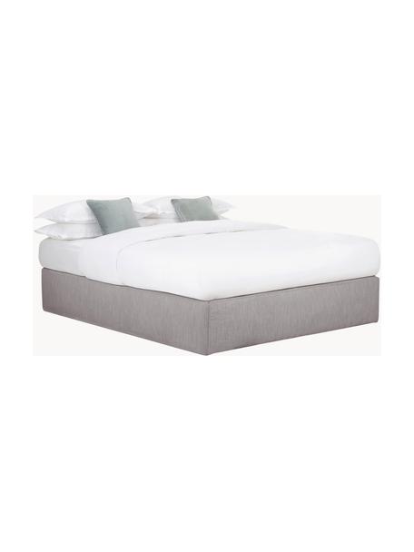 Letto boxspring Enya, Materasso: nucleo a 5 zone di molle , Piedini: plastica Questo prodotto , Tessuto grigio, Larg. 200 x lung. 200 cm, grado di durezza H2