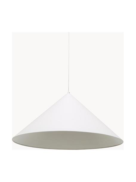 Lámpara de techo grande Alia, Pantalla: metal recubierto, Anclaje: metal, Cable: cubierto en tela, Blanco, Ø 70 x Al 32 cm