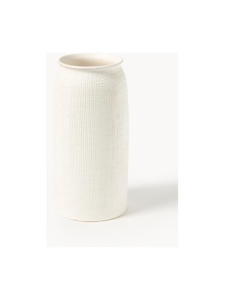 Vase Benedita, H 33 cm, Steinzeug, Off White, Ø 15 x H 33 cm