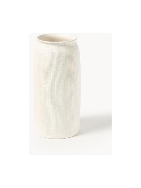 Vase Benedita, H 33 cm, Steinzeug, Off White, Ø 15 x H 33 cm