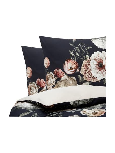 Pościel z satyny bawełnianej Blossom, Wielobarwny, z motywem kwiatów, 200 x 200 cm + 2 poduszki 80 x 80 cm