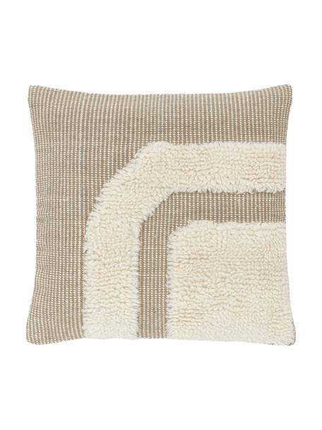 Ručne tkaný poťah na vankúš Laine, Béžová, krémovobiela, Š 45 x D 45 cm